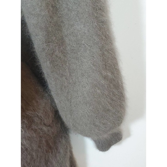 Connie A. Lee Angora Button Down Sweater Coat Jacket Gray Lavender Beading M/L - Picture 5 of 12